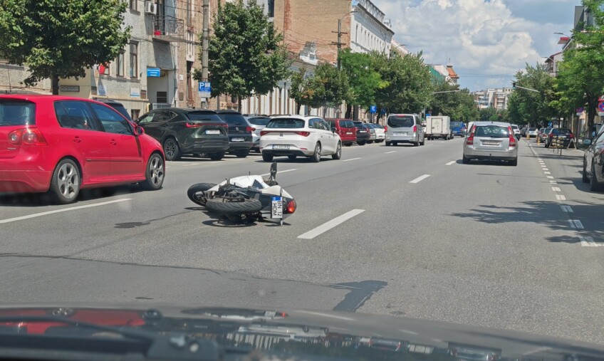 ACCIDENT de motocicletă pe Calea Dorobanților