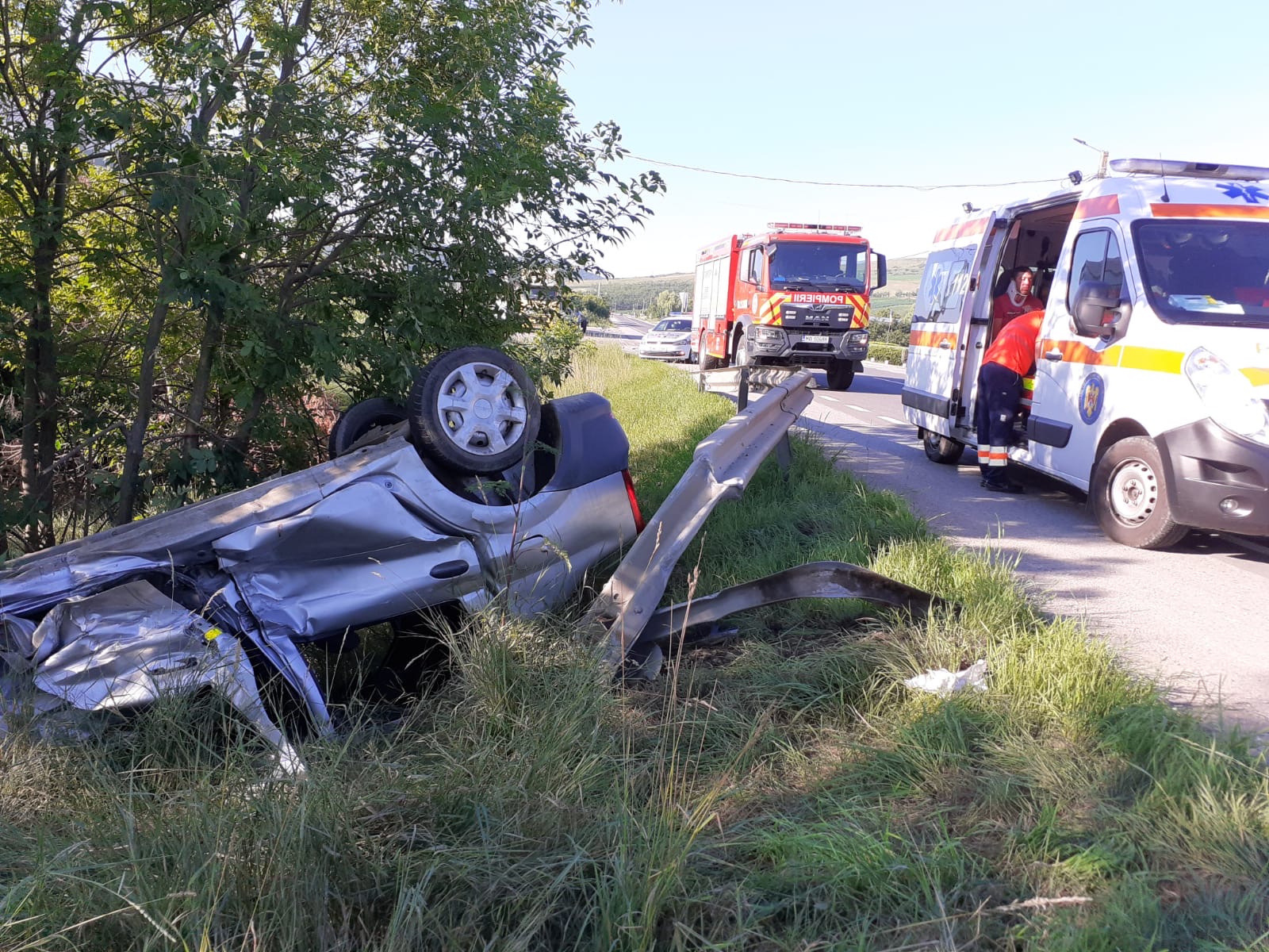 *Intervenție la un accident rutier petrecut în Bunești