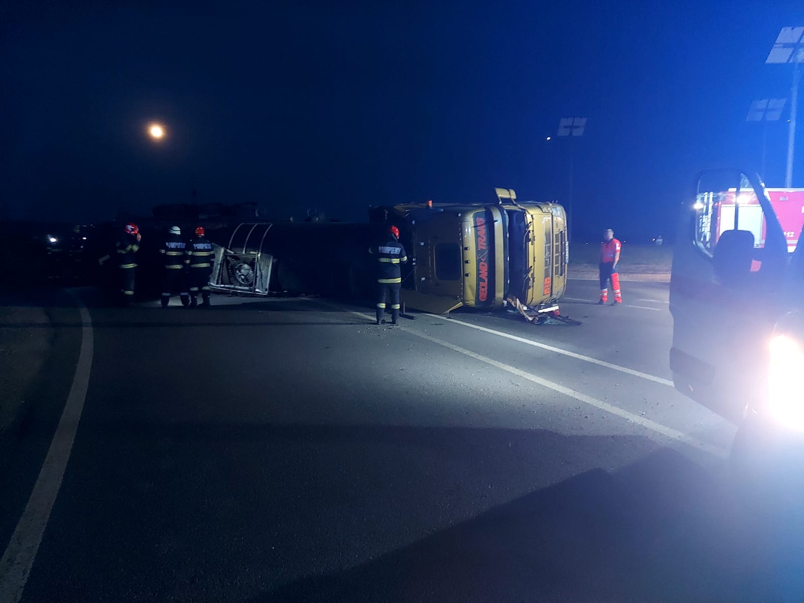 Intervenție la un accident rutier petrecut pe centura Vâlcele-Apahida